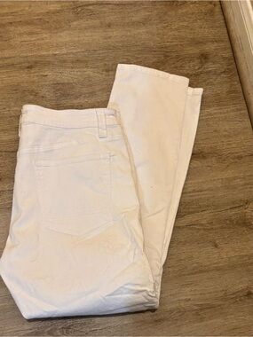 Smoke & Ash White Straight-Leg ribbed knees Pants 36 x 32